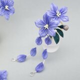 浴衣に♡ 繊細な花びら　キキョウの髪飾り　手染め羽二重 /桔梗　つまみ細工  紫　夏まつり　七夕　花火　和  夏　秋　和小物　