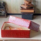 竹細工　つづらの衣装入れ　小　朱