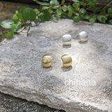 マットゴールド/マットシルバー　小ぶりシンプルピアス/チタンピアス/樹脂ピアス/イヤリングの画像