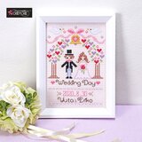 ♥クロスステッチで刺すウェディングデイのミニ額♥No.720