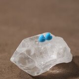 K18・ターコイズのハートのピアスの画像