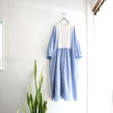 タックヨークワンピース (light blue x ecru)