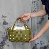 時を紡ぐイタリアンレザー・メッシュバッグ＃GREEN・限定品・特別価格の画像