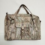 蛇柄の3weyA4サイズボストンバック