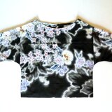 涼しい浴衣ブラウス 五分袖 幻想的なお花模様-浴衣（古布）から