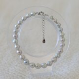 6㎜珠ブレスレット_ブルー【バロック】【あこや真珠】bls-389【若狭パール】