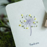 刺繍サンキューカード 二つ折り たんぽぽ 寒色系２枚セットの画像