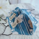 おしゃれ布マスク『和柄∶よろけ縞に花』