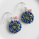 凛✳︎ラピスラズリ・ロードナイト・ヴィンテージビーズ✳︎ピアス/イヤリング　SV925 14kgf　ギフト