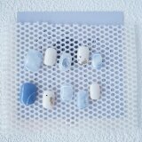 【SALE】ネイルチップ　爽やかブルー　夏限定　ニュアンスネイル　透け感　お呼ばれ　ウェディング　キャンディネイル