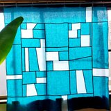 リネンとシルクのポジャギ　トルコブルー