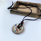 ベネチアン風ドーナツ形ペンダント☆長さ調節可能の画像