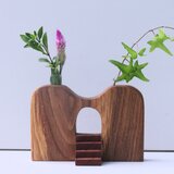 階段付き木の花瓶【タモ】