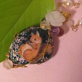 LUNASALAアート天然石ペンダントネックレスbyMAYA