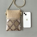 【受注制作】モロッカン生地のスマホポシェット　スマホショルダー　トワ・エ・モァX