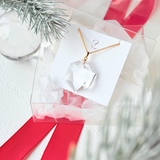 26mm 六芒星 クォーツ/白水晶  K18 K24GP 天然石ネックレス - 六芒星 L