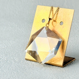 K18 26mm 六芒星 クォーツ/白水晶  天然石ネックレス - 六芒星 L