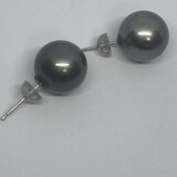 PP-3ピアス　黒蝶真珠12.5㎜　プラチナの画像