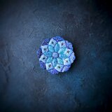 ペルシャのエナメル皿（ミーナーカーリー）飾り皿　アクセサリートレイ　香皿　Φ9ｃｍ【008-015】の画像