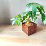 木製プランターカバー【ウォールナット無垢材モザイク】  室内用　