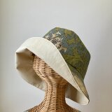 桐染とBest of Morrisのリバーシブルハット＊草木染め