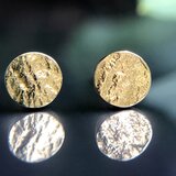 K18♢満ちゆく月の光ピアス♢イエローゴールドスタッドピアス（片耳）18金 stud earring / Licht