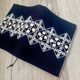 手刺繍ブックカバー ＊モノクロ連続模様　サイズ展開有
