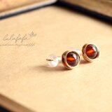 ▽14kgfワイヤーイヤリング▽灼熱の大地～モザンビーク産ガーネット(ヘソナイト)