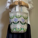 丸底バッグ　有元利夫さんと米津玄師さん〜からのスッと伸びた私だけの心の花