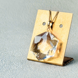 K18 23mm ヘキサゴン クォーツ/白水晶  天然石ネックレス - 六芒星M