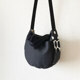 2WAYショルダーバッグ 水玉パッチワーク ラウンド型 外ポケット