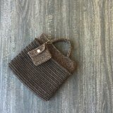 Winter Brown - ヘリンボーンステッチのクロッシェバッグの画像