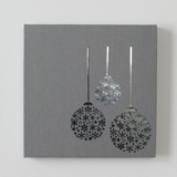 オーナメントボールのパネル M-514◆グレー/銀　ファブリックパネル