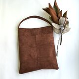 【新作】ピッグスエードのワンハンドルバッグ　ライトブラウン