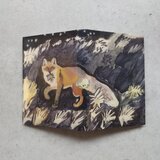絵本なブックカバー『イタドリの花とキタキツネ』の画像