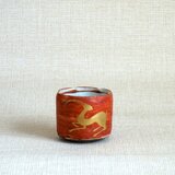 ぐい呑み（赤絵金彩 鹿a）の画像
