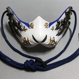 狐面 Half Gothic Ver,（White×blue）