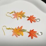 かぎ編み　紅葉ピアス
