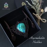 アズロマラカイト マクラメネックレス