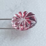 No.201 切子風 フラワー カブトピンブローチ (ラズベリー グラデーション)  ストールピン  赤  レッド