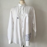 【文学の抽斗】《シェイクスピアの匣》リメイクシャツ　ゴッサマーの刺繍