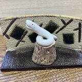 光背付き福巳置物の画像