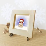 猫　★ホワイトクリスマスな茶トラちゃん★　ミニ額の画像