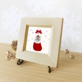 猫　★クリスマスな銀トラちゃん★　ミニ額の画像