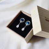 NEW【信楽焼】至高の蒼玉　ピアス・イヤリング　蒼玉シリーズ　陶器　伝統工芸の画像