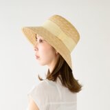 Anika アニカ 麦わら 女優帽 クラウン浅め クリームリボン 59cm [UK-H111-CR-L]
