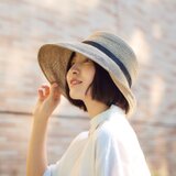 Alena アレナ 麻調ブレード・ペーパー2WAYキャペリン 57.5cm ブラウン [UK-H124-BR-M]の画像