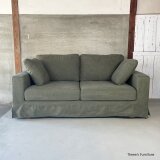 ソファ 2.5人掛け 帆布 カバーリング オリーブ グリーン 開梱設置付き