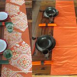 r95　飾り軸付　120x30.5cm　帯 テーブルランナー　おしゃれ　リメイク　クリスマス　お正月　ひな祭り　