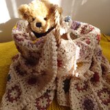 手編みブランケット（マロン）